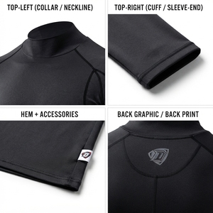 Men's Long Sleeve <b>Mock</b> <b>Neck</b> Compression Rash Guard-Polyester Spandex Base Layer for Gym Combat Sports & Workout OEM Custom Logo - Product Image 4