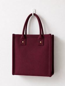 Sac fourre-tout promotionnel en coton bordeaux, mini, réutilisable, sac de shopping, sac à main, sac cadeau avec logo personnalisé - Product Image 1