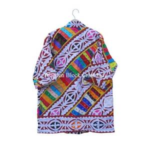 Chaqueta Kantha 100% algodón puro hecha a mano, acolchada con bordados, ropa de invierno multicolor, ropa de calle para mujeres y niñas. - Product Image 5