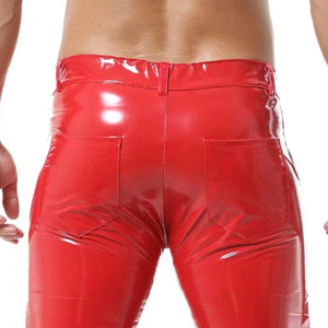 Red Premium Quality Bulk Quantity Men Leather <b>Shorts</b> Cheap Price Mid Waist Bermuda Style Formal Breathable Hot <b>Shorts</b> - Product Image 5