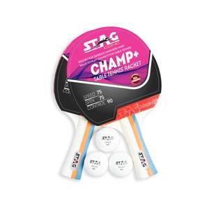 Stag Iconic Champs+ Ensemble de tennis de table professionnel, raquette en bois et caoutchouc avec base en fibre de carbone, certifié ITTF, portable pour l'entraînement - Product Image 5