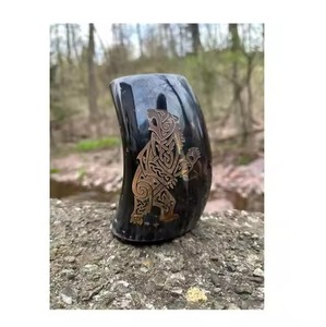 Mug en corne rustique, écologique et fait main pour bière, hydromel et bière artisanale - Design moderne pour bars à domicile et festivals - Product Image 4