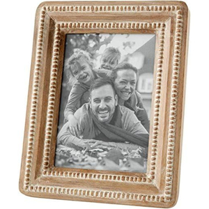Rustic Mango <b>Wood</b> Photo <b>Frame</b> With Carved Palm Leaf Design White-Washed Eco-Friendly Tabletop <b>Picture</b> <b>Frame</b> for Boho Home Decor - Product Image 5
