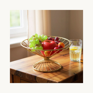 ตะกร้าผลไม้โลหะดีไซน์ใหม่ ทันสมัย หรูหรา ตกแต่งบ้าน ห้องครัว โต๊ะอาหาร - Product Image 5