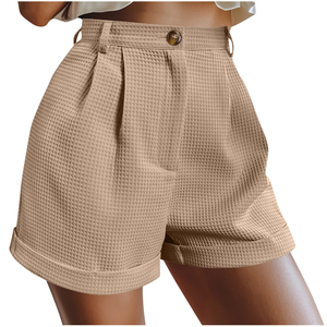 Nuevos shorts de algodón transpirables de cintura elástica media para mujer 2026, de color liso, estilo urbano, tres cuartos, para primavera, venta al por mayor - Product Image 1