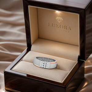 Anillo de compromiso de diamantes para hombre de 0.30 TCW |   Anillo de Oro Blanco de 14K con Diamantes de Corte Brillante, Anillo de Aniversario, Joyería Fina - Product Image 4