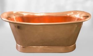 อ่างอาบน้ำทองแดงแบบตั้งพื้นเคลือบดีบุกสไตล์อินเดีย - Product Image 6