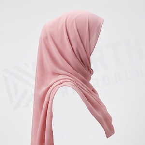 Hiyab de Chifón de Color Sólido para Mujer, Suave al Tacto, para Uso Diario, Pañuelo Islámico - Product Image 3