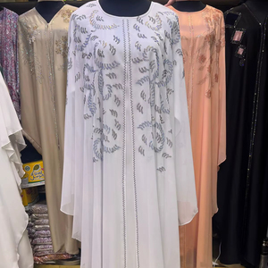 Abaya de Alta Calidad, Modesta, Estilo Dubái, con Cuentas y Lentejuelas, Manga Larga, Tradicional Musulmana, Hecha a Mano, para Boda, Transpirable, Cuello en V, para Mujer - Product Image 1