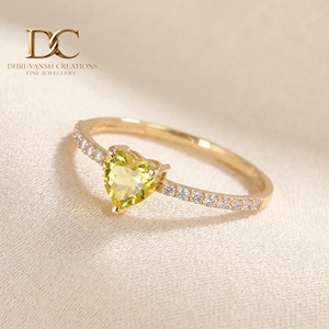 แหวนผู้หญิงคุณภาพสูง ทองคำแท้ 14KT ประดับเพชรเลี้ยงในห้องปฏิบัติการและไพลินสีเหลือง ดีไซน์เรียบหรู รับรองโดย IGI เครื่องประดับชั้นดี - Product Image 6
