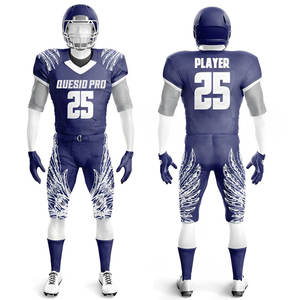 Uniforme de football américain respirant à manches courtes, personnalisé, de haute qualité et à prix abordable, en tissu 100 % polyester pour équipes - Product Image 4