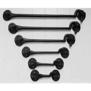 Heavy Duty Black Cast Iron Cabin Hook And Eye Latch Rustic Barn Door Privacy <b>Lock</b> Catch <b>For</b> <b>Wooden</b> Gates Sheds And <b>Windows</b> - Product Image 4