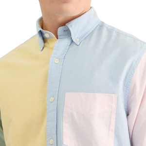 Chemise Homme Color Block Manches Longues Décontractée Boutonnée en Popeline de Polyester Douce et Respirante OEM ODM Vente en Gros - Product Image 3