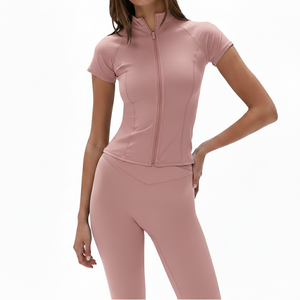 Ensemble de yoga pour femmes, veste à fermeture éclair et leggings taille haute, vêtements de sport deux pièces - Product Image 3