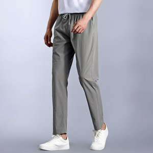 กางเกงชิโน่ทรงสลิมสำหรับผู้ชาย สั่งทำโลโก้ได้ กางเกงลำลองสไตล์ธุรกิจ เอวกลาง กระดุมเรียบ ทรงตรง ขายส่ง ดรอปชิปปิ้ง ผ้า Worsted - Product Image 5