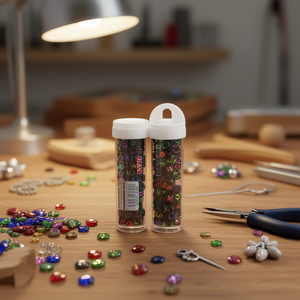 Perline con Lettere Multicolore in Barattolo 6x6mm 15g per Gioielleria - Product Image 2