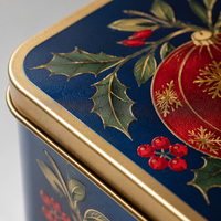 Boîte en métal carrée personnalisée avec surface laquée, impression UV pour l'emballage du thé, des grains de café, des noix, des aliments, des cadeaux