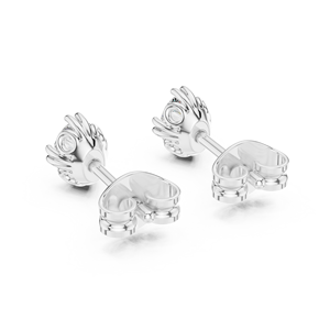 Luxury Silver Lab Grown Solitaire Diamond Stud <b>Earrings</b> Trendy Unisex <b>Fine</b> Jewelry for Wedding & Engagement - Product Image 3