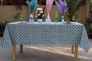 Vintage Cotton Block Print <b>Table</b> Cloth Boho Farmhouse <b>Decor</b> <b>Wedding</b> <b>Table</b> <b>Top</b> Cover for Kitchen Dining <b>Wedding</b> Tablecloth - Product Image 5
