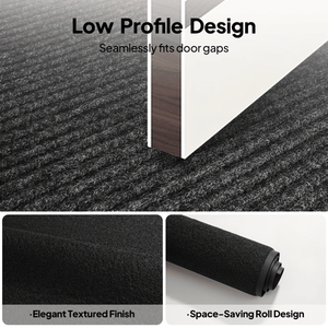 Tappeto d'ingresso commerciale in PVC composito nero 90x150x1.2cm, extra lungo, spesso, resistente, a pelo riccio, per protezione del pavimento e benvenuto - Product Image 3