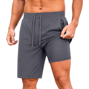 Custom Men's 2 in 1 Compression <b>Running</b> <b>Shorts</b> Quick Dry Gym Fitness Training Athletic Sports <b>Shorts</b> <b>with</b> <b>Phone</b> <b>Pocket</b> - Product Image 2