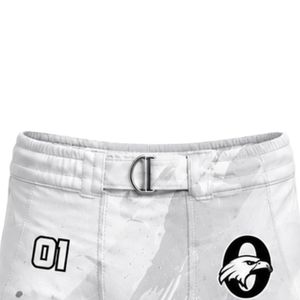 White & Light Gray American Football Padded <b>Compression</b> Shorts with Protective Foam Panels for Sports Training & Competition - Product Image 3