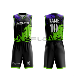 Ensemble d'uniformes de basketball réversibles, maillot sublimé en mesh professionnel, short bleu nuit anti-transpiration, séchage rapide - Product Image 5
