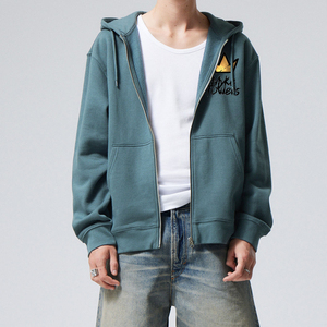 Sweat-shirt à capuche pour homme, couleur turquoise, coupe classique, 300 grammes, 100% coton molletonné, vêtement d'hiver décontracté, avec poche, logo imprimé en feuille d'aluminium - Product Image 1