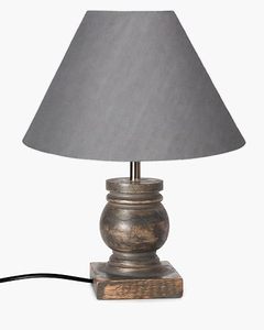 Gray Fabric <b>Table</b> Lamp <b>Rustic</b> Distressed Tabletop <b>Bedside</b> Desk Shade Decorative Home Decor - Product Image 1