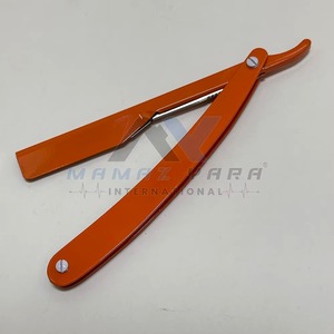 Professional Men Grooming Stainless Steel Sliding Razor Manual Folding Replaceable Single Blade <b>Orange</b> <b>Slide</b> Lock Barber Razor - Product Image 6