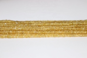 Perles rondes facettées en aquamarine jaune naturel 3,5 mm, jaune foncé, perles d'aquamarine jaune rare pour la fabrication de bijoux - Product Image 3