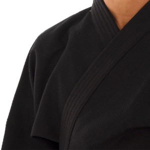 Uniforme de Jiu-Jitsu unisexe noir avec ceinture blanche, durable, respirant, respectueux de l'environnement, vêtements d'entraînement d'arts martiaux disponibles à la vente en ligne - Product Image 3