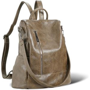 Ladies Premium Goat Leather Backpack Large Space Capacity Modern Minimal <b>Bagpack</b> Suitable For Work Travel & Daily Essentials - Product Image 1