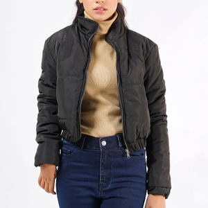 Veste courte matelassée réversible pour femme, à porter de deux façons, manteau d'hiver bicolore, veste courte respirante en tissu - Product Image 6