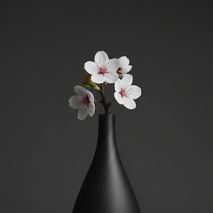 Jarrón de Metal Negro Mate Premium con Delicadas Flores Blancas para una Decoración Elegante y Moderna del Hogar y Bodas - Product Image 4