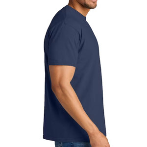 T-shirt pour homme à manches courtes, col rond, couleur unie, coupe classique, en jersey de coton décontracté - Product Image 5