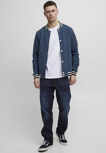 Blousons universitaires personnalisés en toile pour hommes, en polaire, col montant, poches, laine/polyester, coupe-vent, imperméables, style urbain tendance - Product Image 3