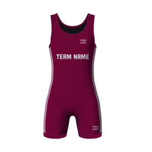 Custom Sublimation Wrestling <b>Singlet</b> <b>Women</b> Maroon White Trim Sweat-Wicking Spandex Polyester Adult Sport Wear - Product Image 4