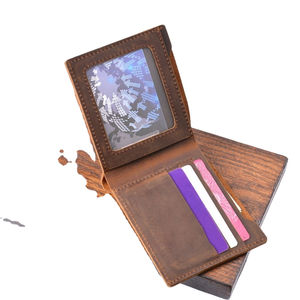 Cartera de cuero delgada para hombre, diseño minimalista para viajes, protección RFID con múltiples compartimentos para tarjetas, efectivo y monedas - Product Image 4