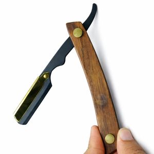 Rasoirs droits de barbier à manche en bois - Product Image 3
