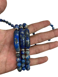 Bracelet extensible en perles de pierre de lapis-lazuli poli, forme libre, thème amour, bijoux de Noël AMAYRA CRYSTALS EXPORTS - Product Image 4