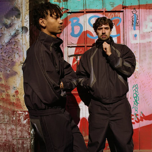 Streetwear Two Pieces <b>Running</b> Track Suit Crinkle Nylon Polyester Windbreaker <b>Jackets</b> and Jogger Pants Lightweight Tracksuit Sets - Product Image 3
