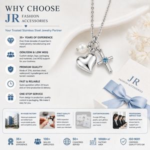 Collier avec pendentif en forme de cœur en acier inoxydable personnalisé avec breloque en perle pour commande OEM ODM de marque - Product Image 6