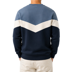 Sweat-shirt Color Block en Coton Épais Mélangé, Impression Personnalisée, Fournisseur de Vêtements de Mode en Gros OEM ODM pour Hommes - Product Image 4