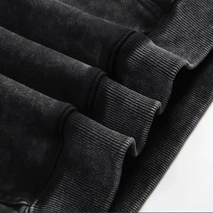 เสื้อฮู้ดดี้สตรีทแวร์สไตล์วินเทจ ลวดลายทำสีซีดแบบย้อนยุค ปักโลโก้ตามสั่ง ปักลายปะติดแบบพิเศษสำหรับผู้ชาย - Product Image 6