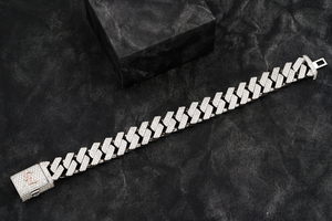 Bracelet cubain Statement en argent sterling 925, inspiré des diamants, bijoux unisexe pour hommes et femmes, pour la mode quotidienne et les événements - Product Image 2