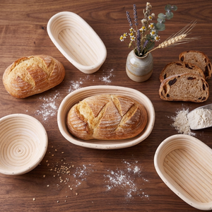 Natural Rattan Oval <b>Bread</b> Proofing <b>Basket</b> for Sourdough Baking Dough Brotform Bowl with Linen Liner - Product Image 4