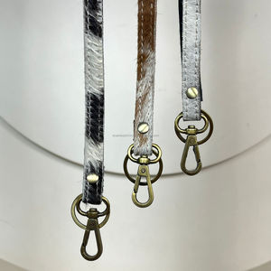 Personalized Custom Logo Hair On Cowhide Leather Neck Strap Lanyards Metal <b>Clips</b> for ID Cards <b>Badge</b> Real Leather Office Products - Product Image 6