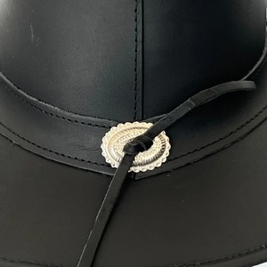 Premium <b>Black</b> Leather <b>Top</b> <b>Hat</b> Classic Vintage Inspired Design for Fashion Wear Events and Costume Styling - Product Image 3