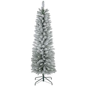 Albero di Natale Artificiale Realistico a Forma di Matita da 1,8 m con 329 Punte Innevate e Base in Metallo - Product Image 1